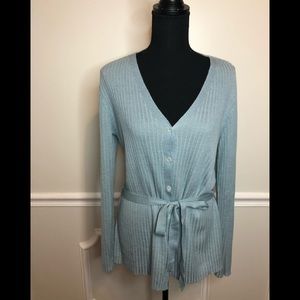 Liz Claiborne Button Down Belted Cardigan
